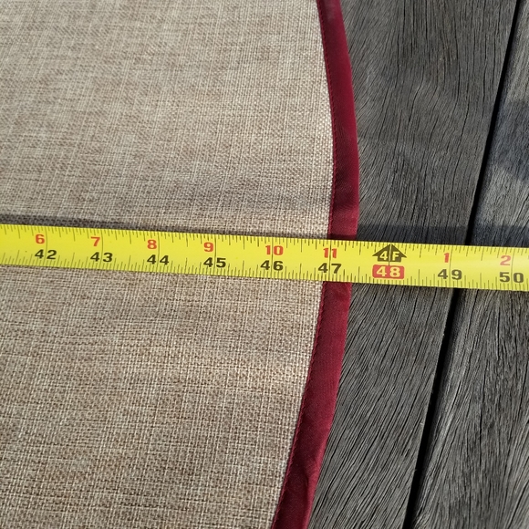 Burlap 48" Round Christmas Tree Skirt Rustic Santa Snowman Cardinal Holly - Picture 7 of 14